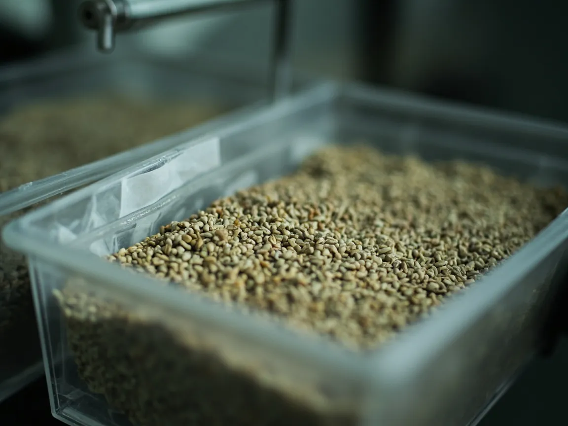 A researcher moving a germplasm case into an ultra-low-temperature store