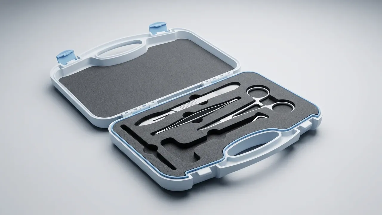 Shockproof plastic instrument case: 3 channels, 18 shocks