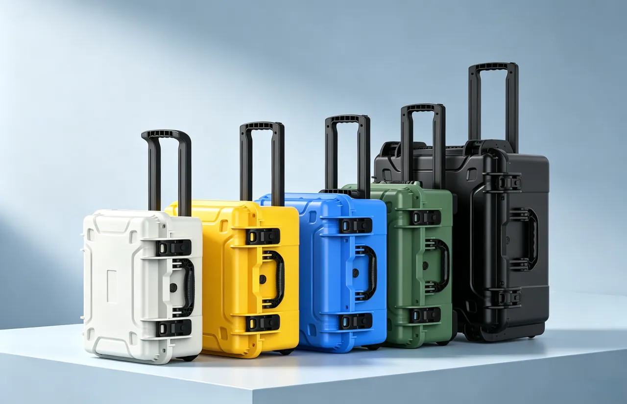 Custom protective case for Spring Manufacturing Parts: hard shell with latches and handle