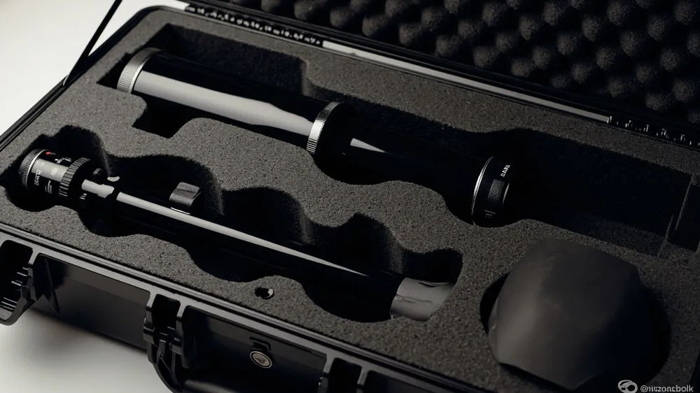 Foam compartments for an optical tube, eyepieces and accessories in a case