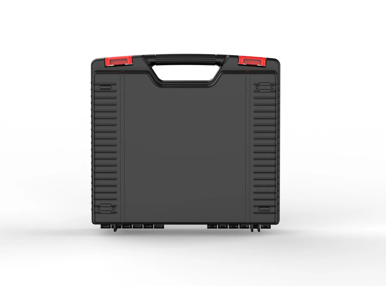 The case interior divided into metal implement, wooden implement, textile and sutra zones, each with its own desiccant and humidity indicator card