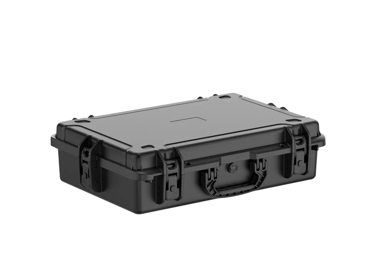 Precision spindles and shaft parts on multiple support points inside a parts case with VCI film and a desiccant bay