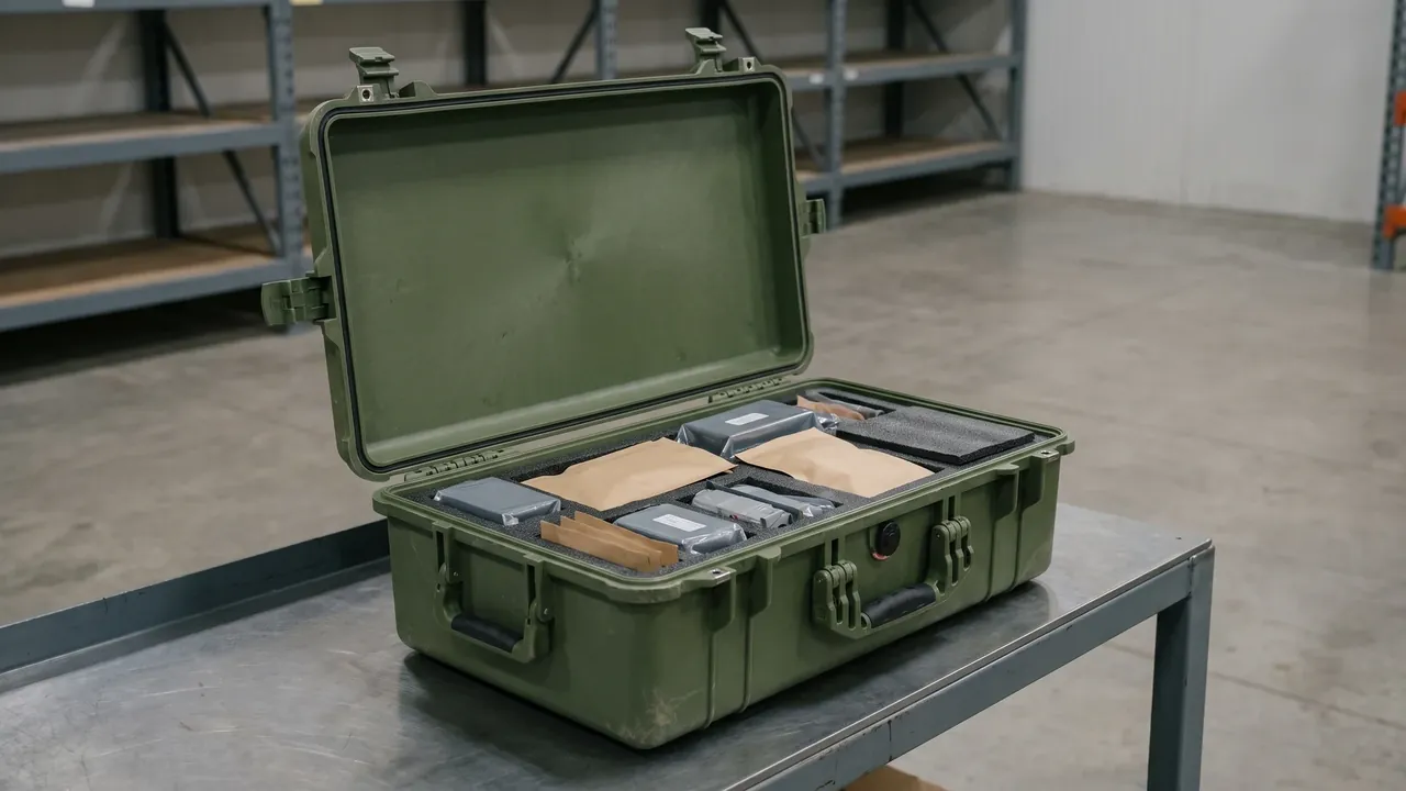Custom waterproof protective case used in the 6. Latches, Hinges and Opening Life stage for tri-proof outdoor case
