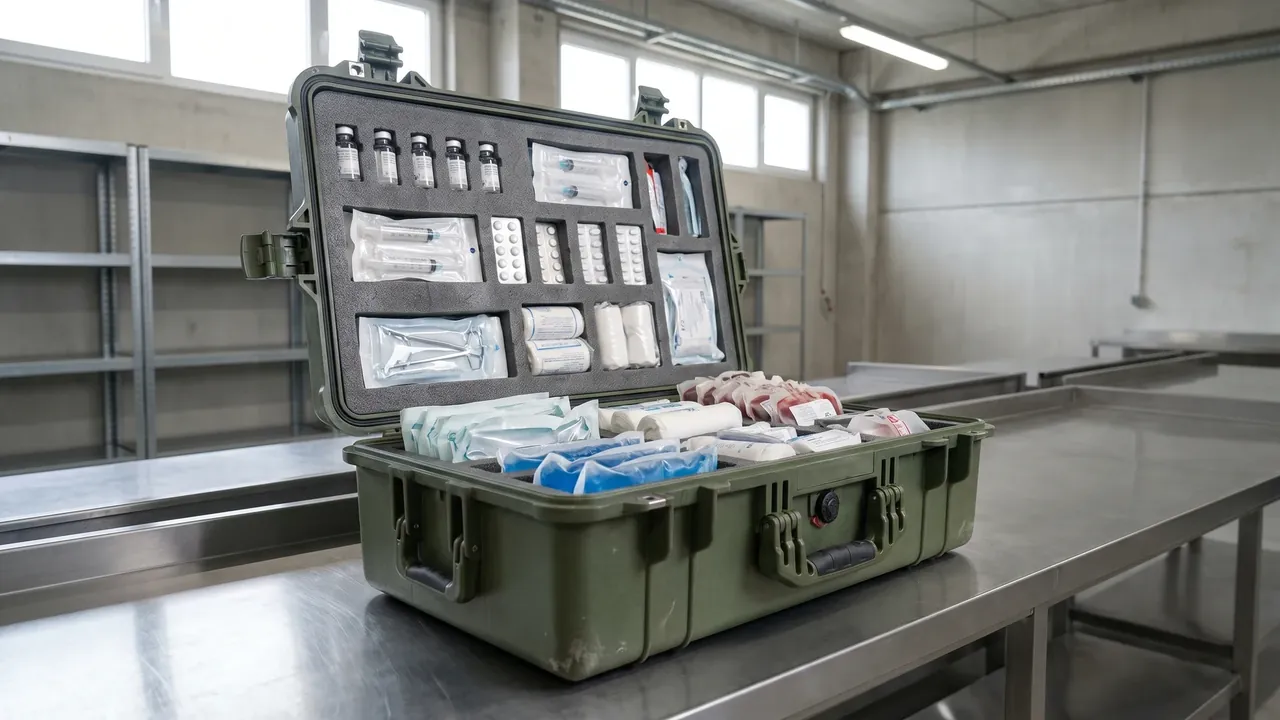 Custom war reserve case used in the Sealing System: Dual-Lip Gaskets, Pressure Equalization Valves, and Case Breathing stage for war reserve case