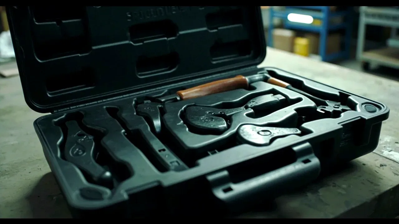 Foam liner cut to tool outlines inside the case