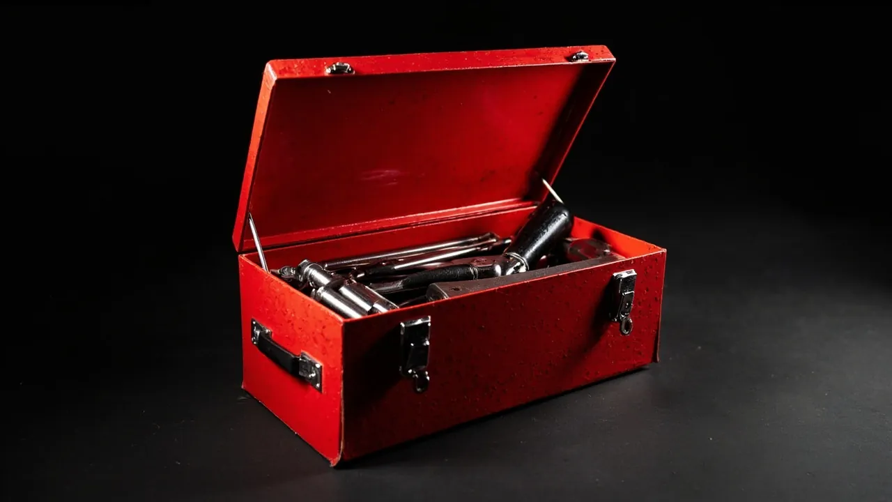 Classic cantilever toolbox with assorted hand tools