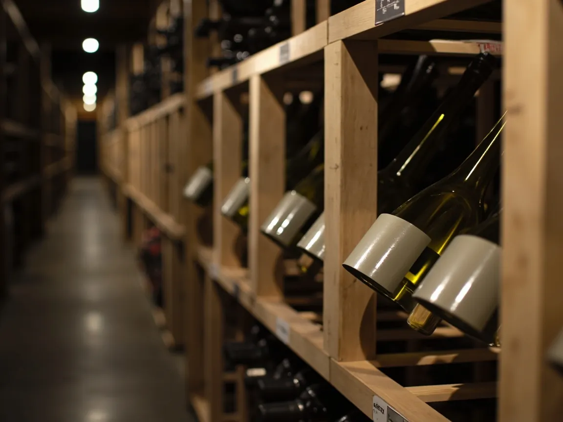 Loading a wine transport case onto a strapped pallet at the dispatch area