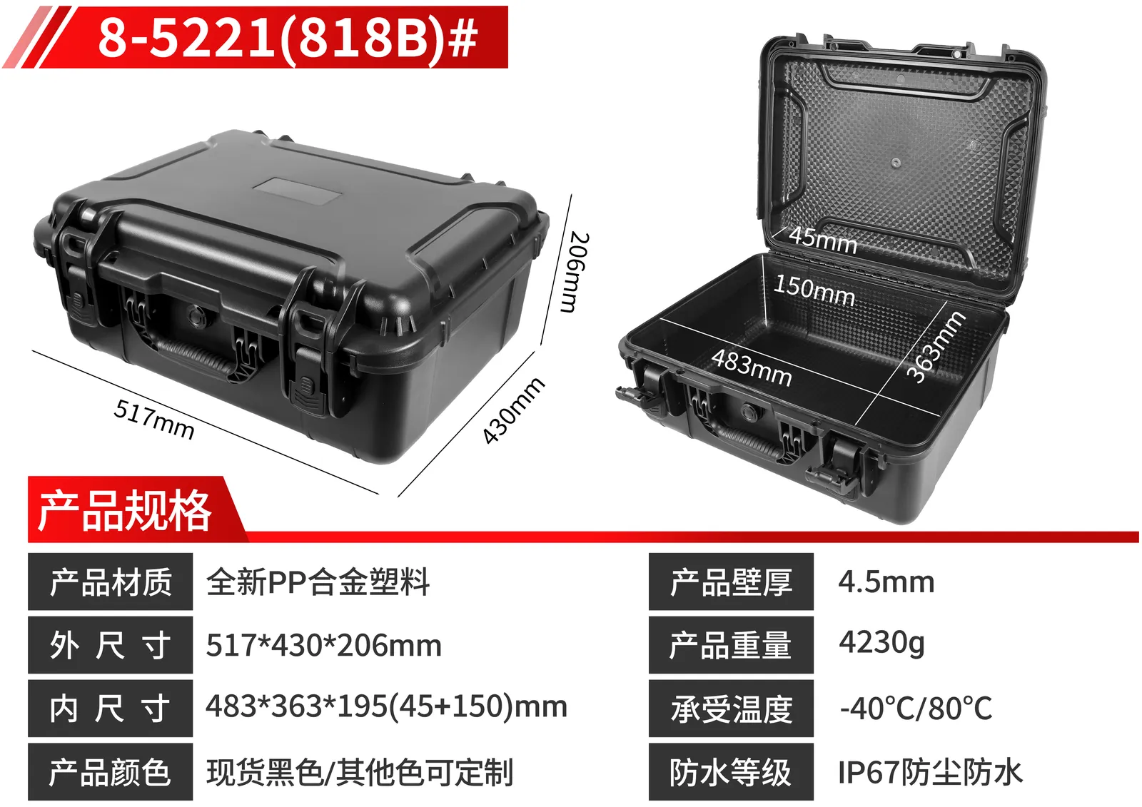 WL8-5221 Engineering PP Gun Case